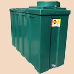 Plastic Oil Tank 1070 Litres Green Bottom Outlet