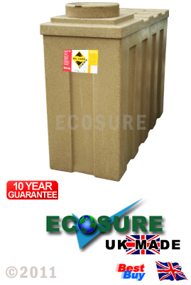 Plastic Oil Tank 1070 Litres Sandstone Top Outlet